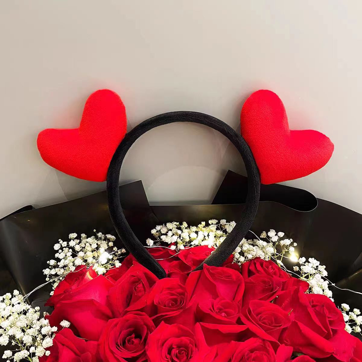 Wholesale Valentine's Day Cute Red Love Hair Band Bridesmaid Wedding Funny Hair Card Headband